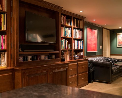 custom media cabinet for home office cabinetry