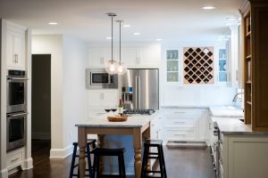 wood and white in a kitchen remodel