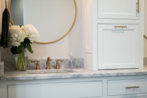 custom inset cabinetry for bath