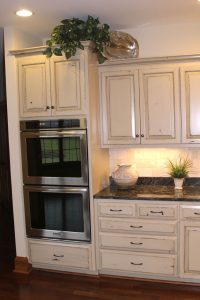 built-in double wall oven in cabinetry